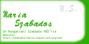 maria szabados business card